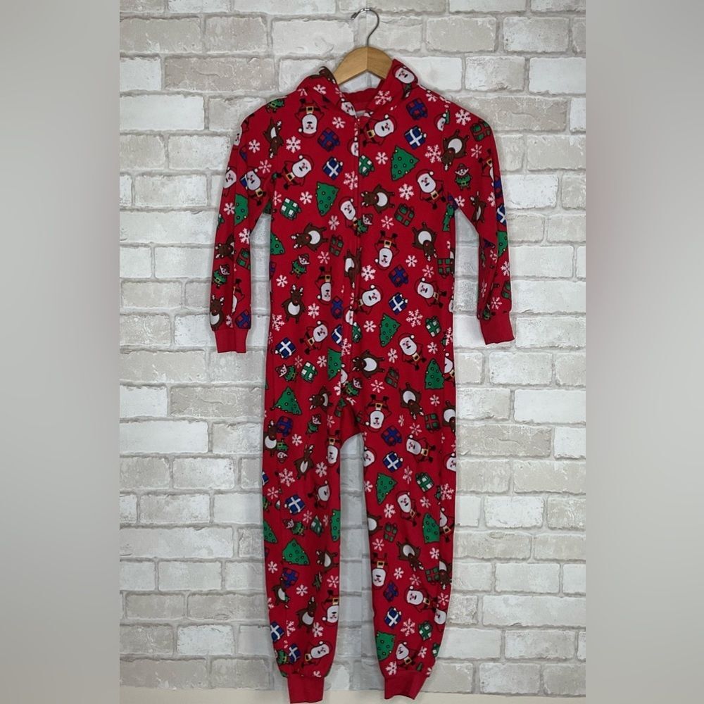 Kids Christmas The Children's Place Red Footie Pajamas Size 7/8